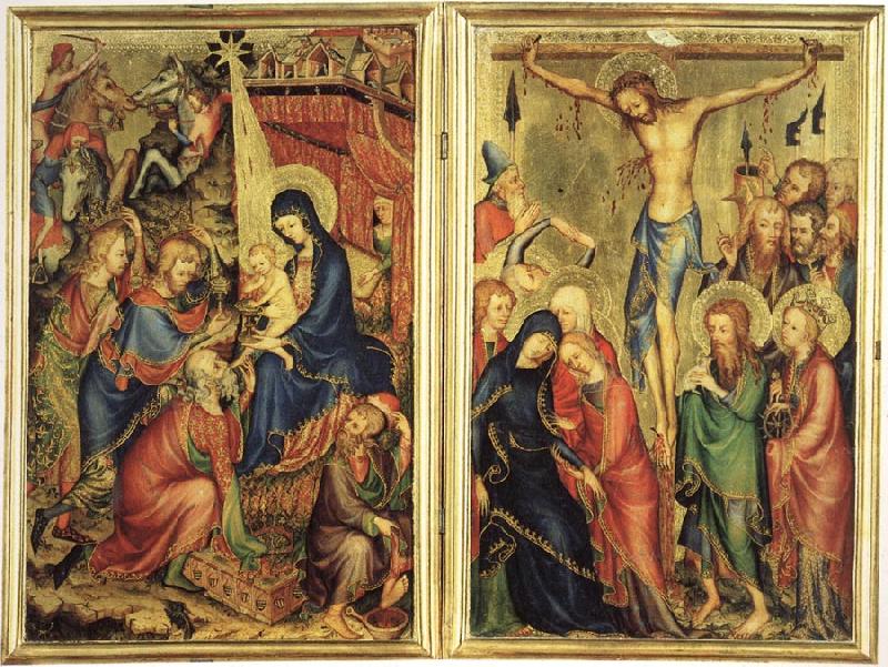 unknow artist The Adoration of the Magi and The Crucifixion